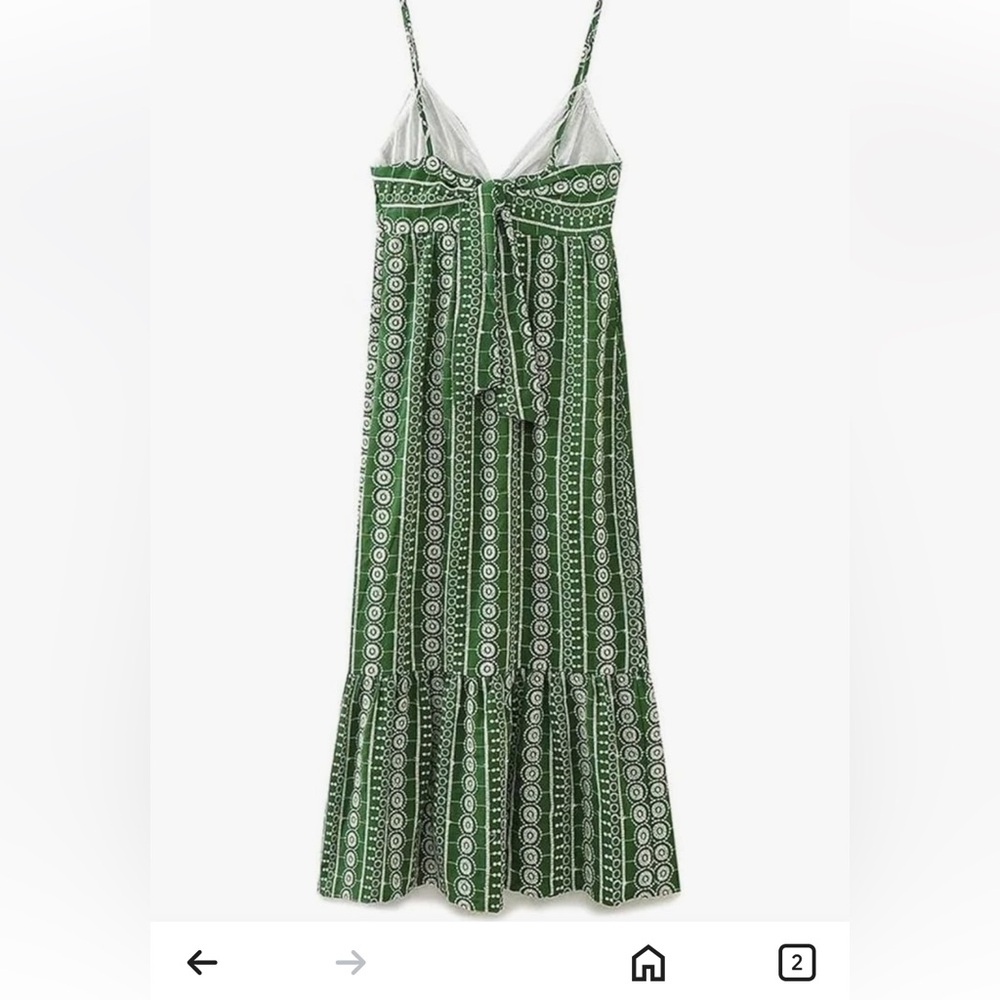 Zara embroidered summer maxi with slit side and tie back. NWT